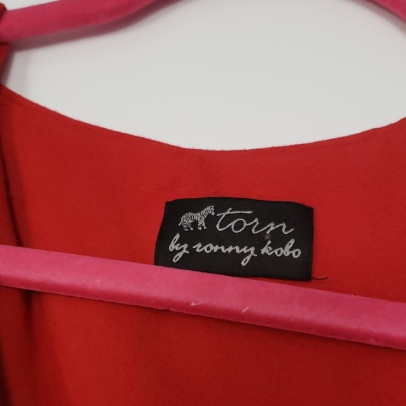 Sexy red body hugging S dress Torn by Ronny Kudo - Picture 2 of 7